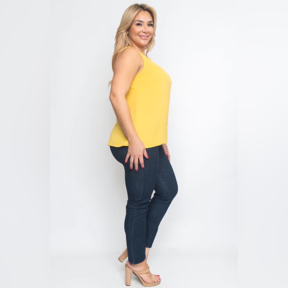 plus size ZENOBIA Jewel Neck Sleeveless Tank Top